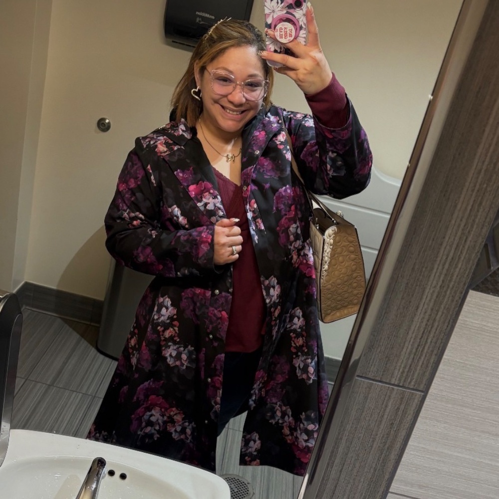 Rainsisters Fit and Flare Coat with A-Line Skirt in Black and Purple | Hortense